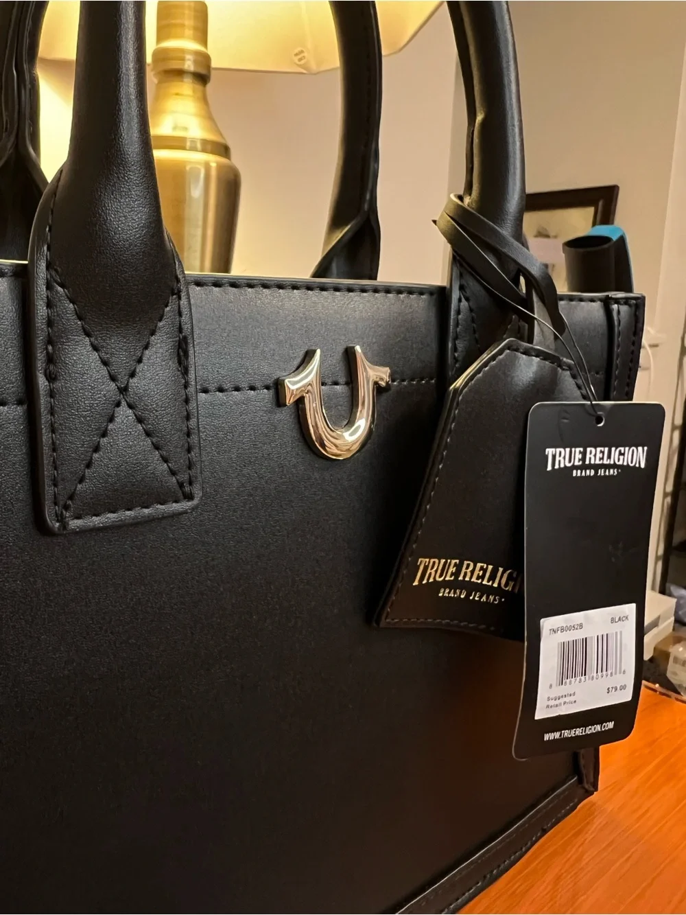 True Religion Black Satchel Crossbody Handbag